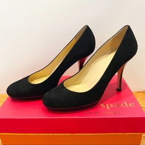 Kate Spade Karen Black Suede Platform Pumps